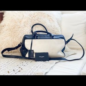 Saint Laurent Classic Duffle 6 Black/White Handbag